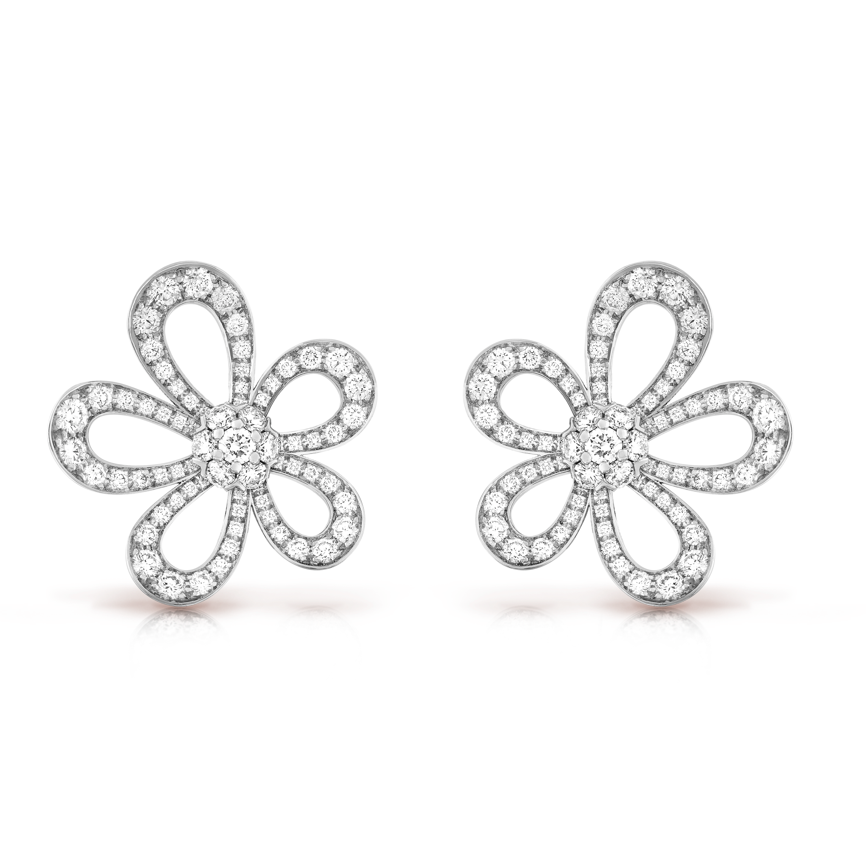 VAC Flowerlace earrings, White gold, diamonds - Gorchic - $44.99