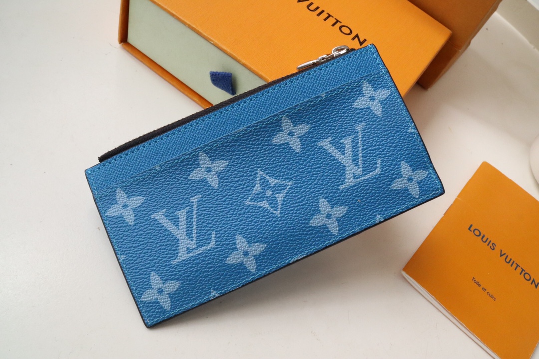 [TOP]Designer Taigarama Blue Coin & Business Card Holder Men's Wallet - Gorchic - $120.99