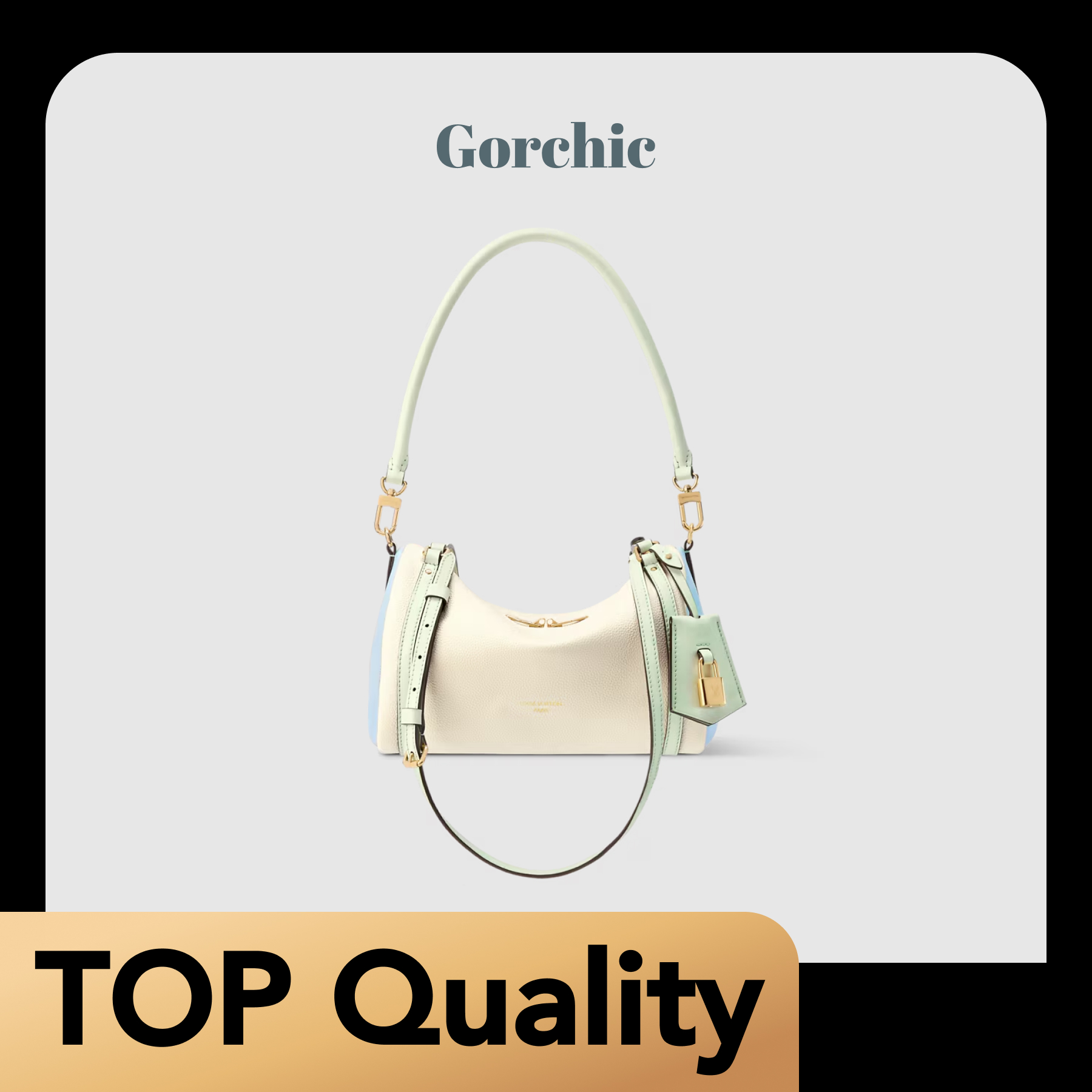 [TOP]Designer Express PM Bag - Ivory/Olympian Blue - Gorchic - $403.99