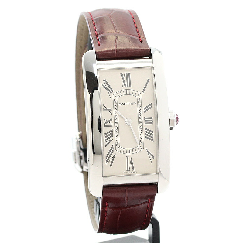 Cartyer Tank Américaine Cartyer watch, White Gold, Large Model - Gorchic - $109.99