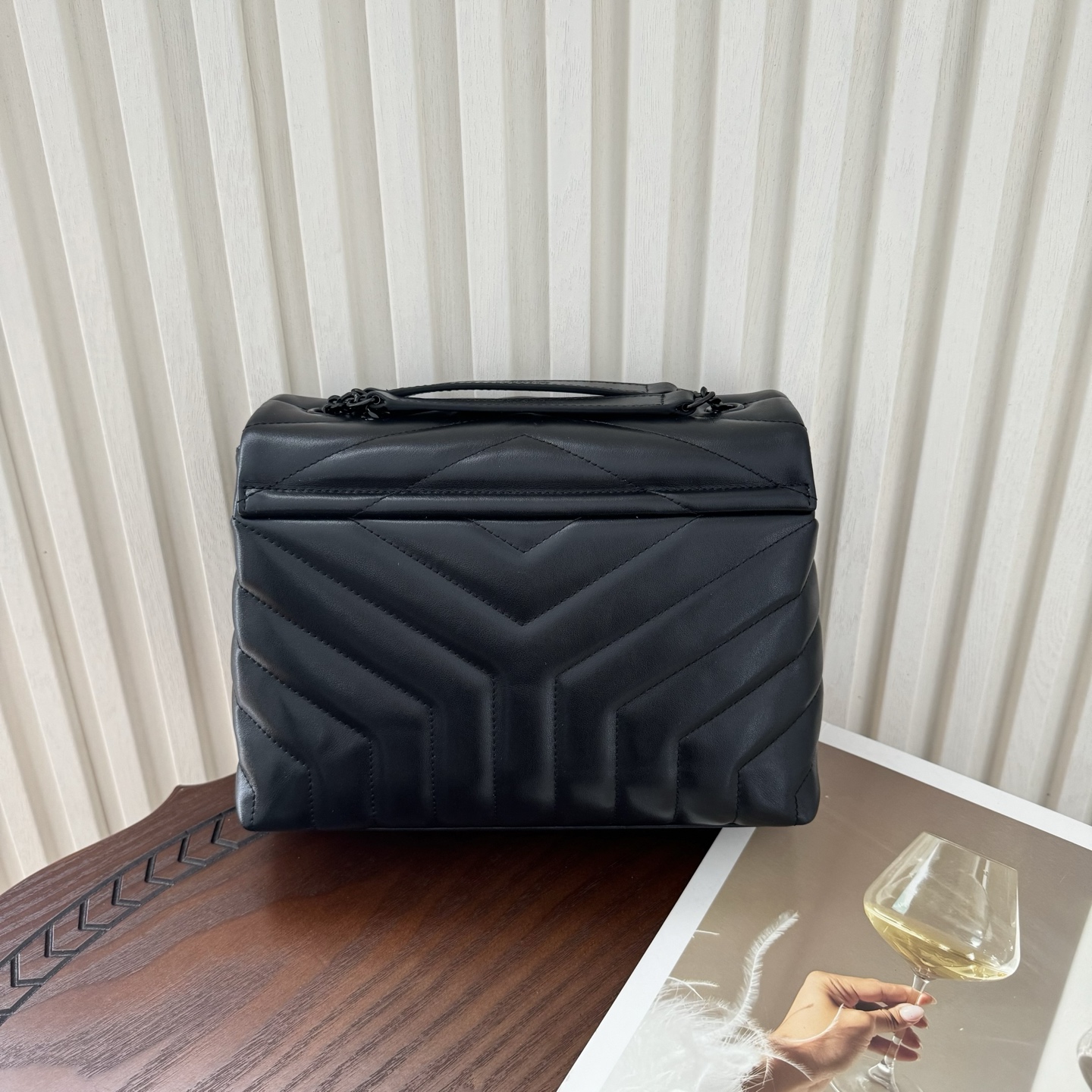 [TOP]Lady Designer Loulou Quilted Leather Shoulder Bag Black - Bag - Gorchic - $366.99