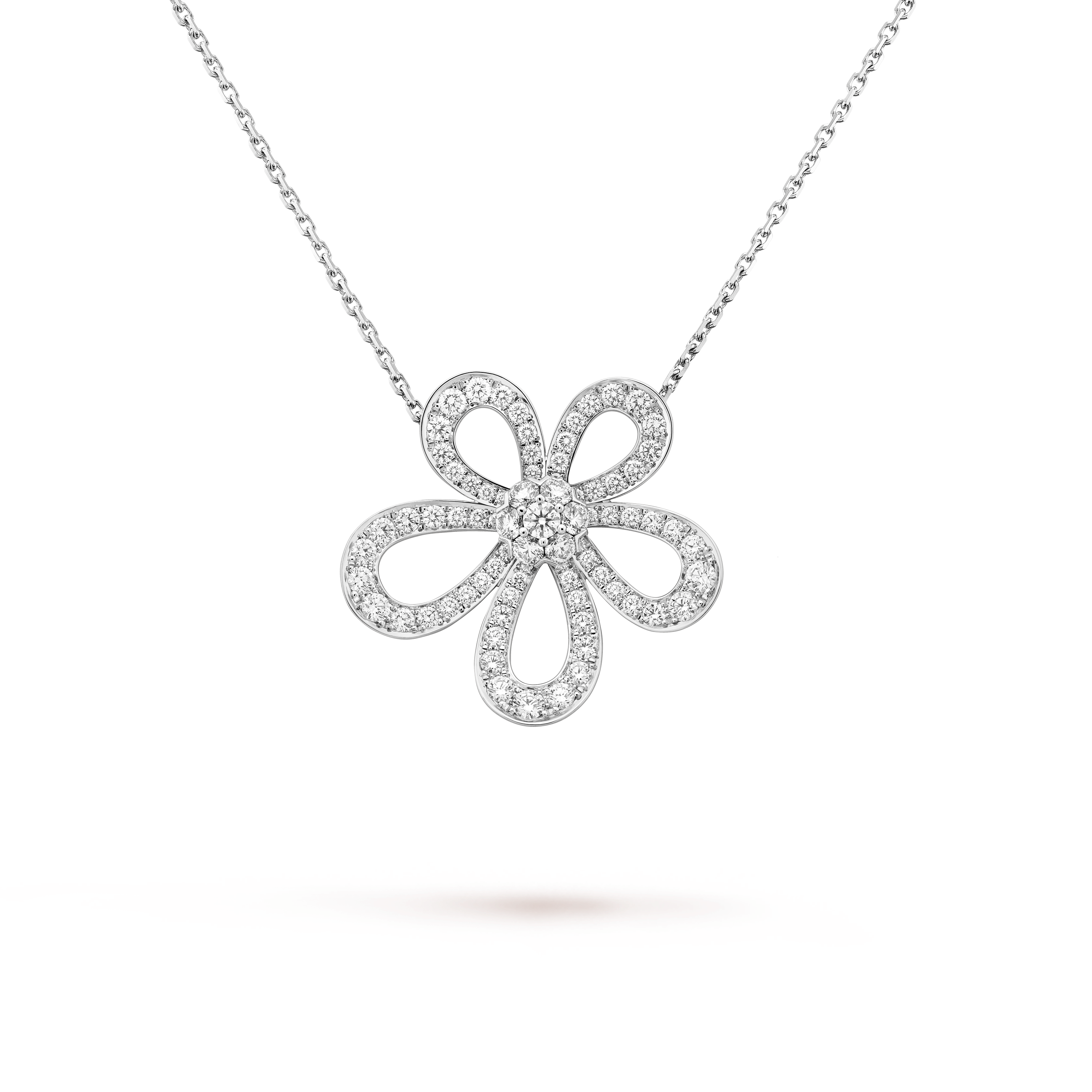 VAC Flowerlace pendant, White gold, diamonds - Gorchic - $44.99