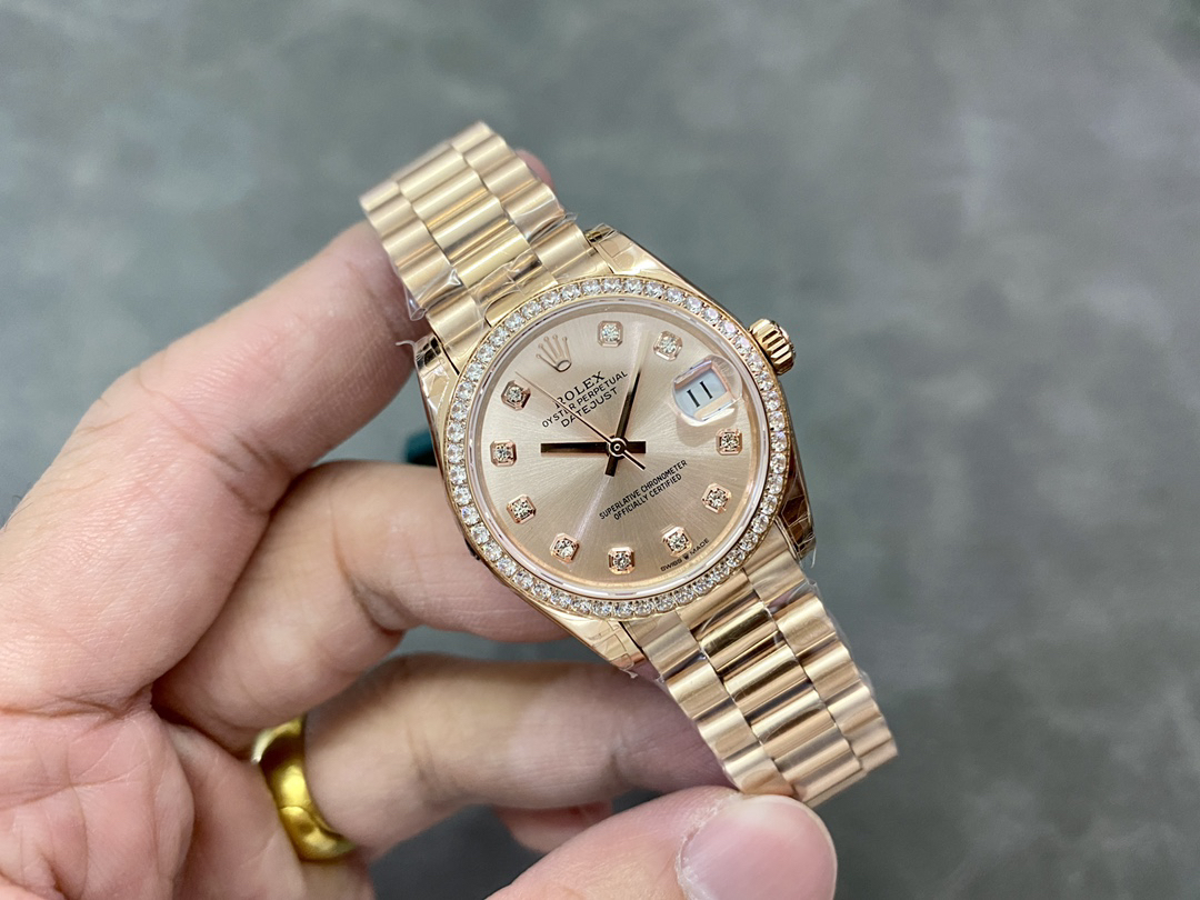 Rolex Datejust Rolex watch, Oystersteel, Yellow Gold, Diamonds, Classic Size - Gorchic - $118.99
