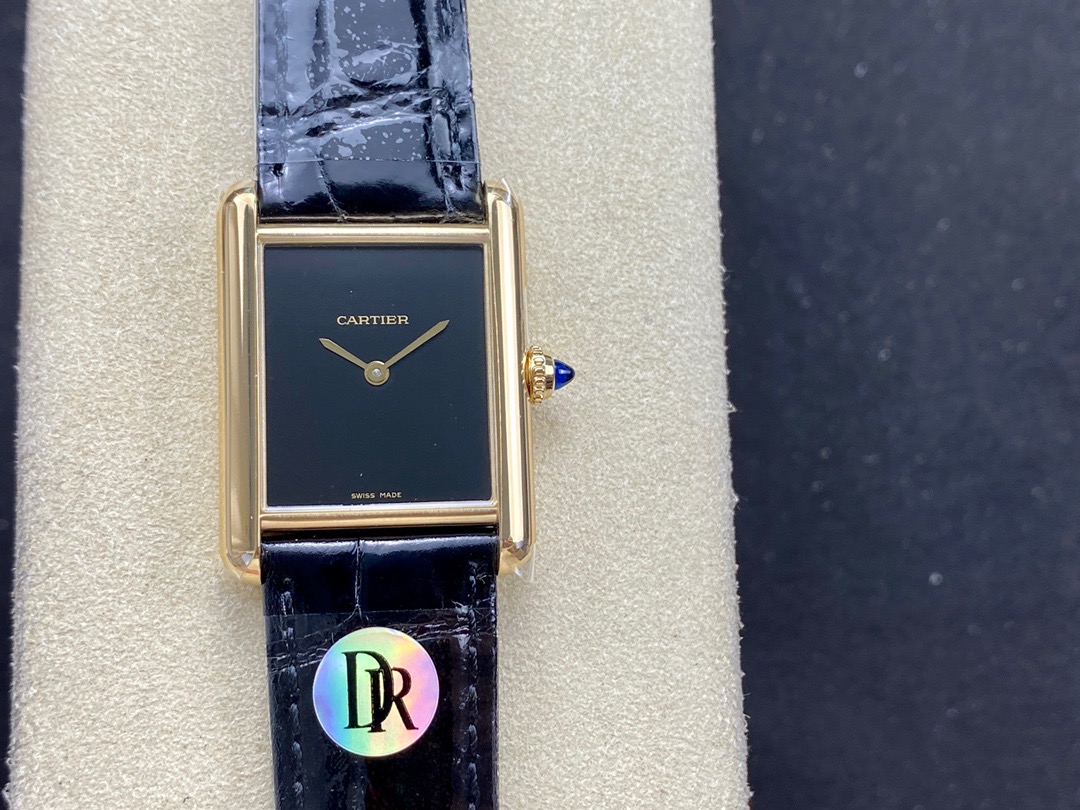 Cartyer Tank Louis Cartyer watch,Yellow Gold,Medium Model - Gorchic - $109.99