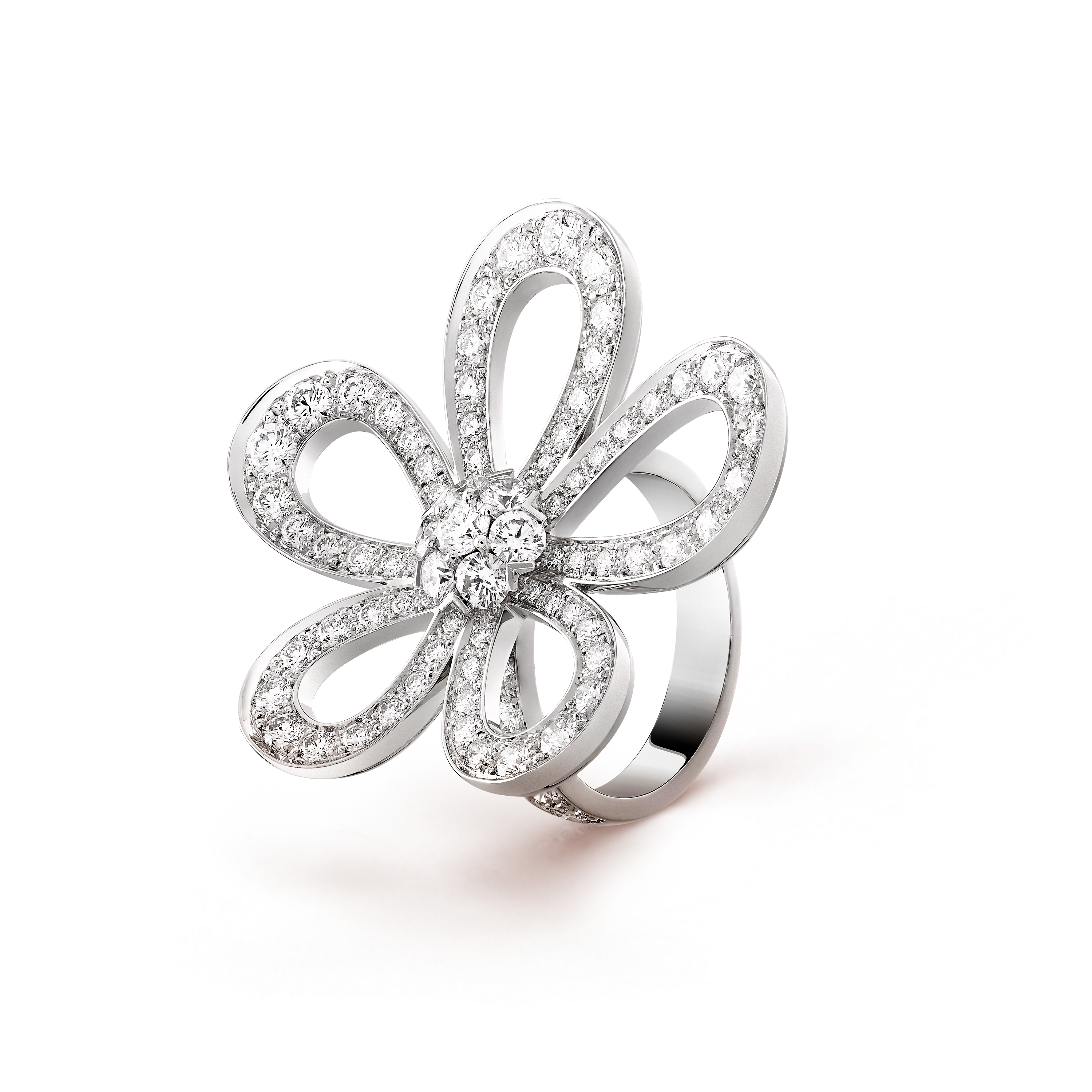 VAC Flowerlace ring, White gold, diamonds - Gorchic - $39.99