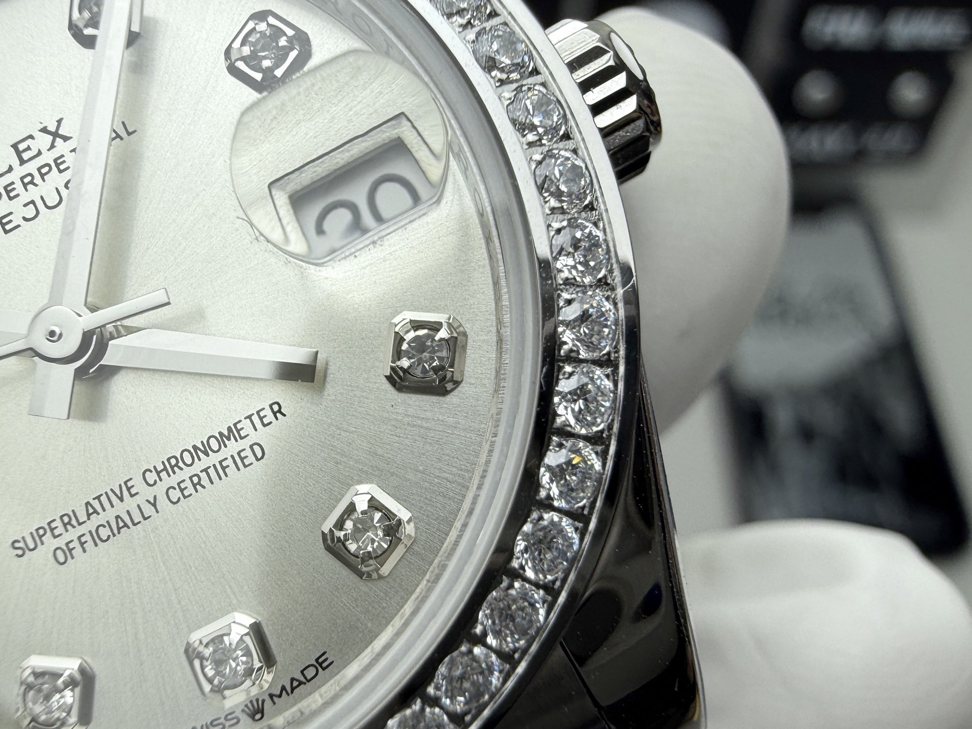 Rolex Datejust Rolex watch, Oystersteel, White Gold, Diamonds, Classic Size - Gorchic - $109.99