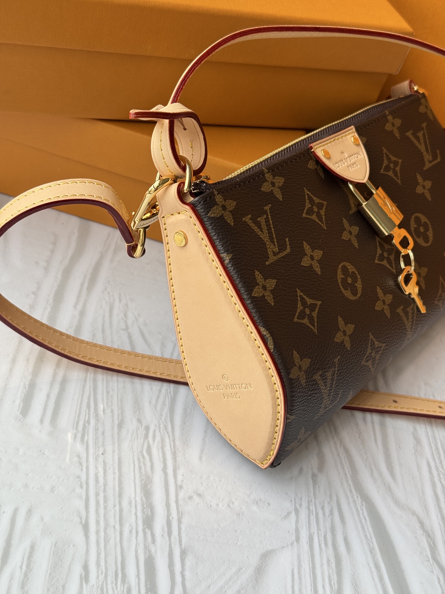 [TOP]Designer Monogram Pochette Tirette Gold Buckle Shoulder Bag - Brown - Gorchic - $199.99