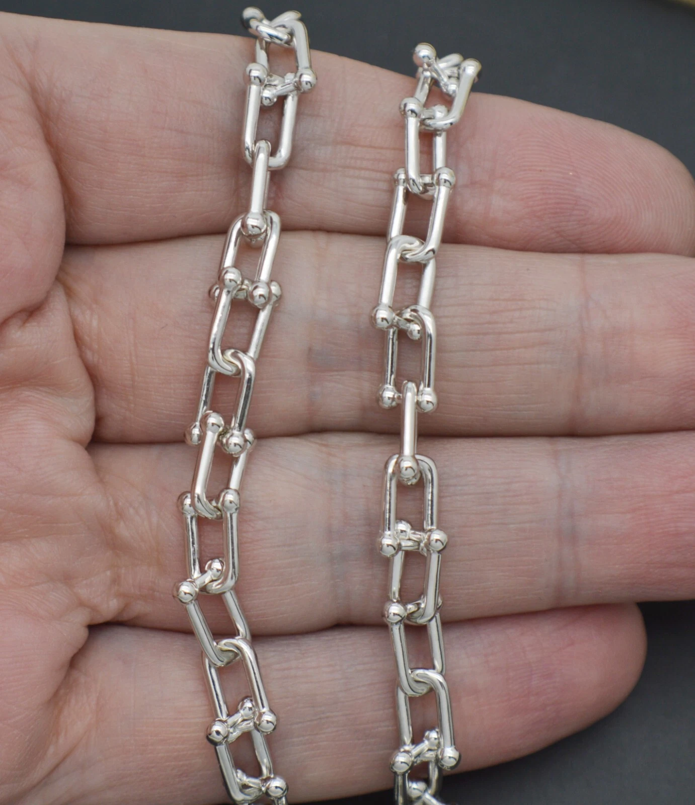 T.F. HardWear Graduated Link Necklace in Sterling SiBager - Gorchic - $44.99