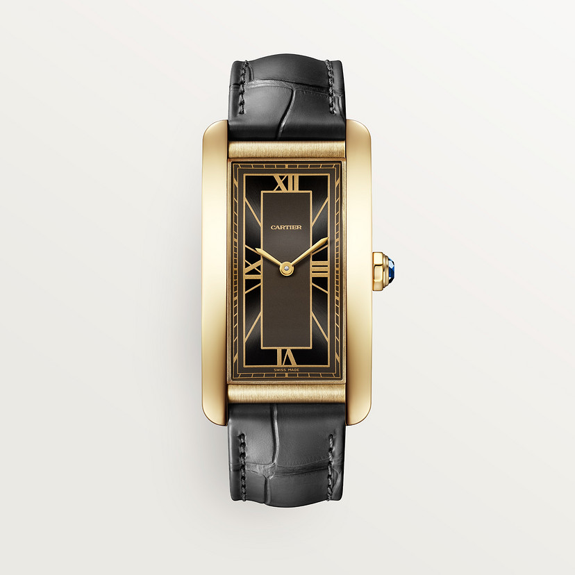 Cartyer Tank Américaine Cartyer watch, Yellow Gold, Large Model - Gorchic - $109.99