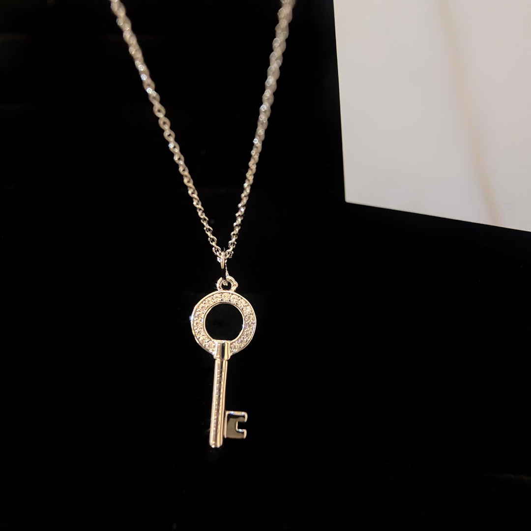 T.F. Keys Modern Keys Open Round Key Pendant Necklace - Gorchic - $44.99