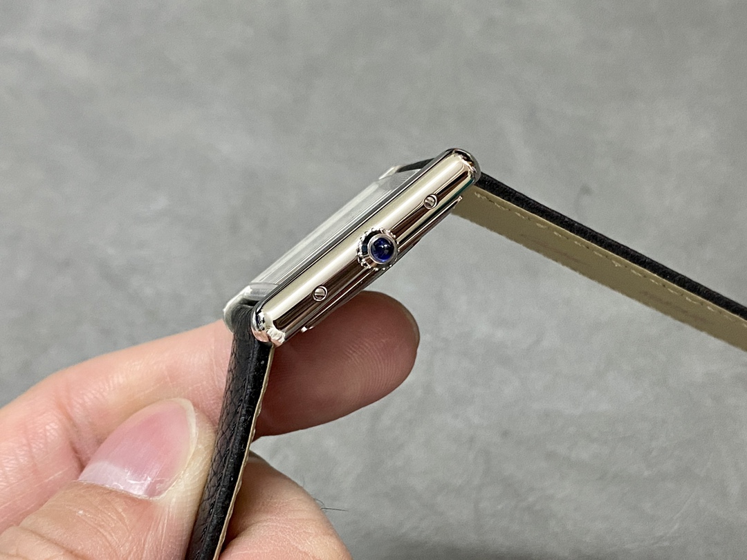 Cartyer Tank Must SolarBeat™ watch Cartyer watch, White Gold, Small Model - Gorchic - $109.99