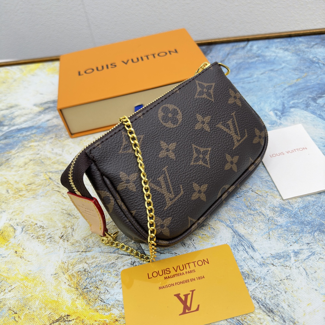 [TOP]Designer Damier Ebene Mini Pochette Accessoires Handbag - Brown - Gorchic - $142.99