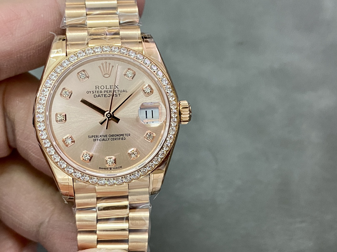 Rolex Datejust Rolex watch, Oystersteel, Yellow Gold, Diamonds, Classic Size - Gorchic - $118.99