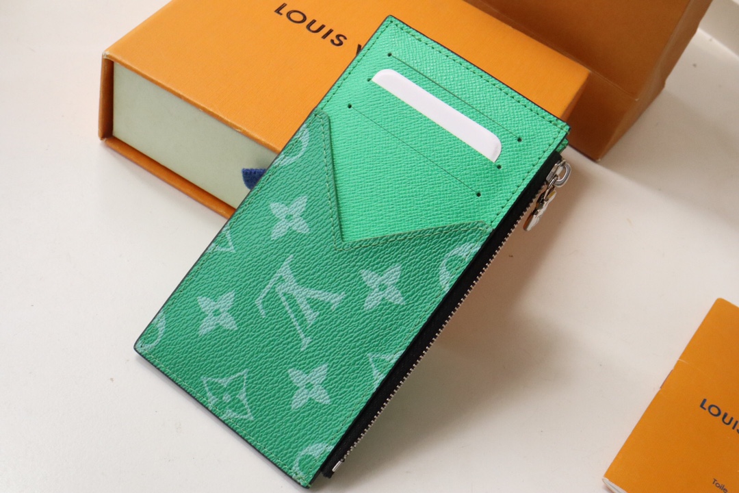 [TOP]Designer Taigarama Green Coin & Business Card Holder Men's Wallet - Gorchic - $120.99