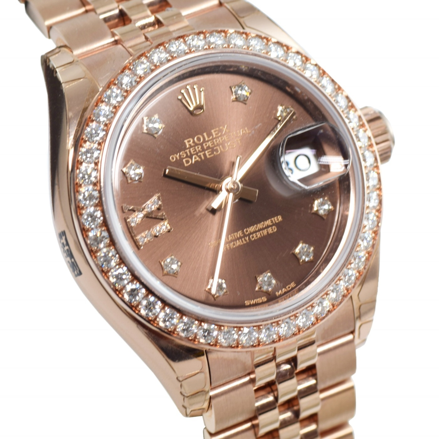 Rolex Datejust Rolex watch, Oystersteel, Rose Gold, Diamonds, Classic Size - Gorchic - $118.99