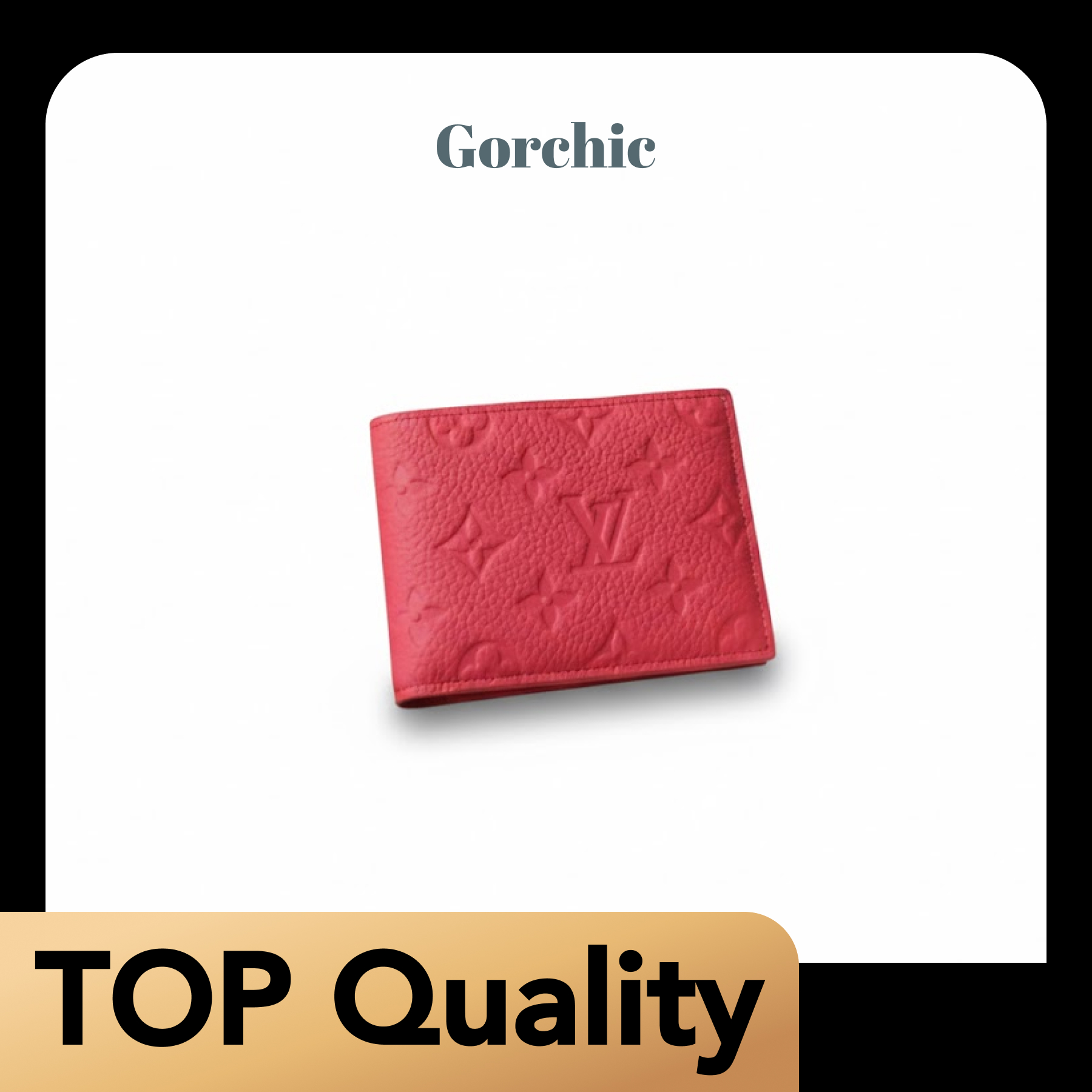[TOP]Designer Rose Red Taurillon Leather Slender Wallet - Gorchic - $131.99