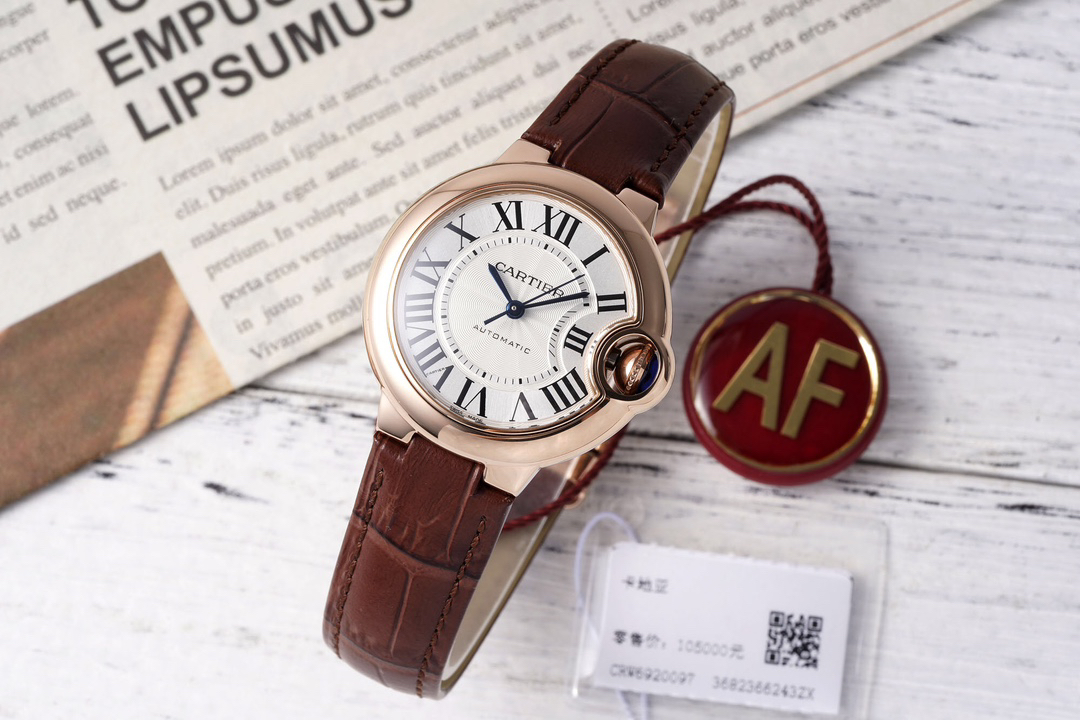 Cartyer Ballon Bleu de Cartyer Brown Strap Watch - Gorchic - $116.99