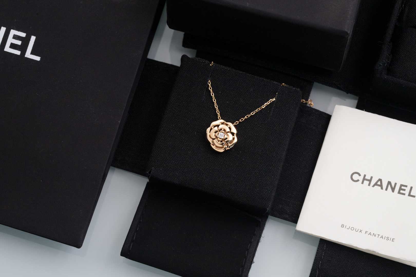 CC Inspired  Extrait de Camélia necklace - Gorchic - $44.99