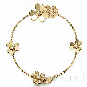 VAC Vinatge Frivole bracelet, 5 flowers, Yellow gold, diamonds - Gorchic - $48.99