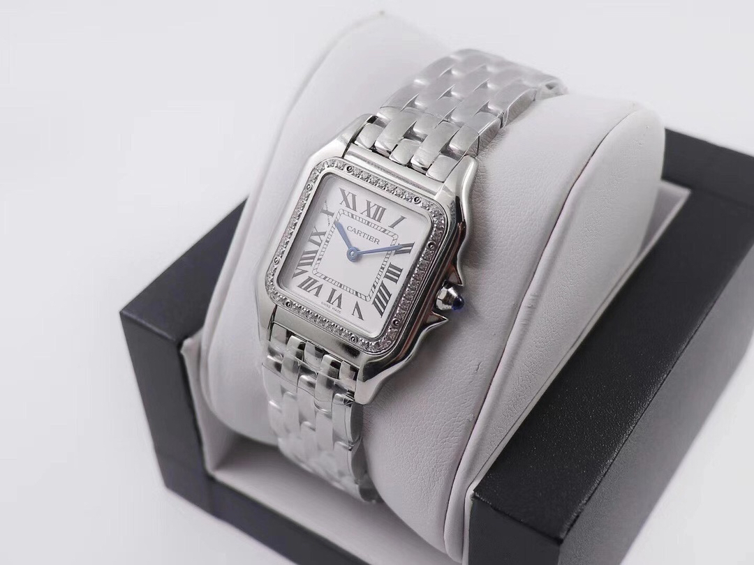Cartyer Panthère de Cartyer watch, White Gold, Diamond, Small Model - Gorchic - $120.99