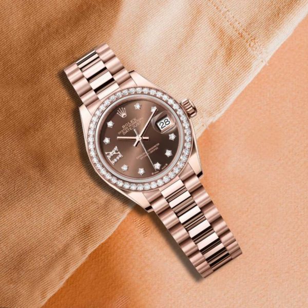 Rolex Datejust Rolex watch, Quartz watch, Oystersteel, Rose Gold, Diamonds, Classic Size - Gorchic - $127.99