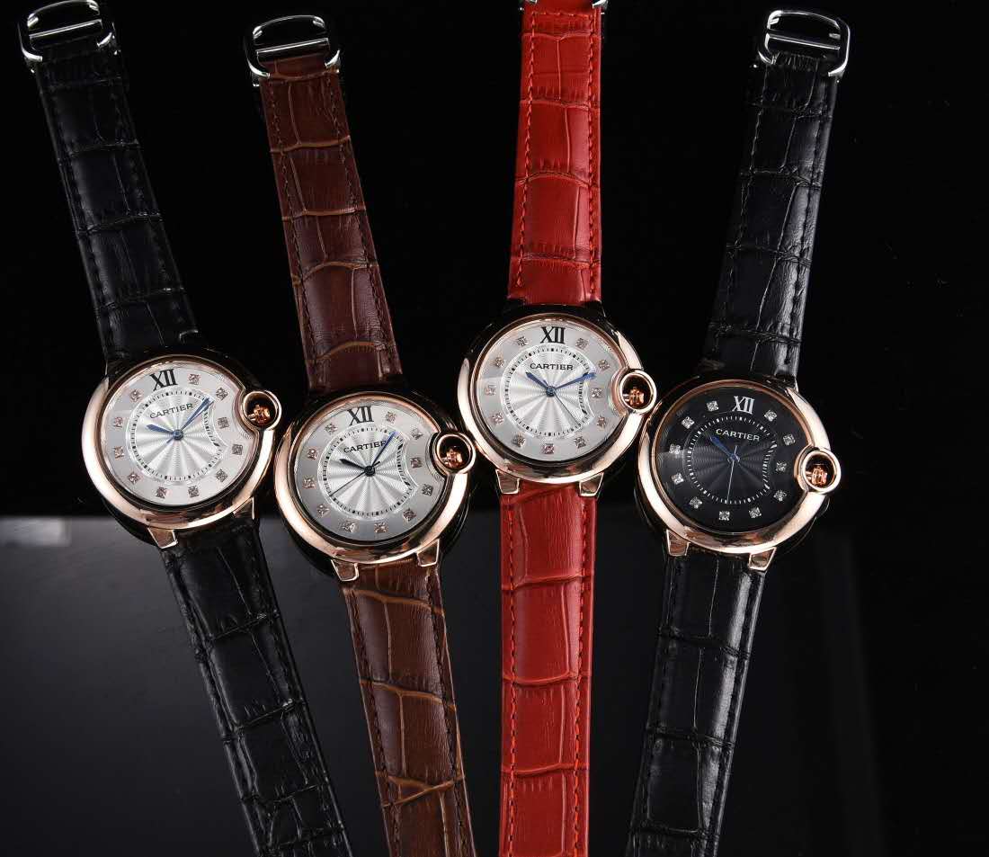 Cartyer Ballon Bleu de Cartyer Black Dial with Black Strap Watch - Gorchic - $116.99