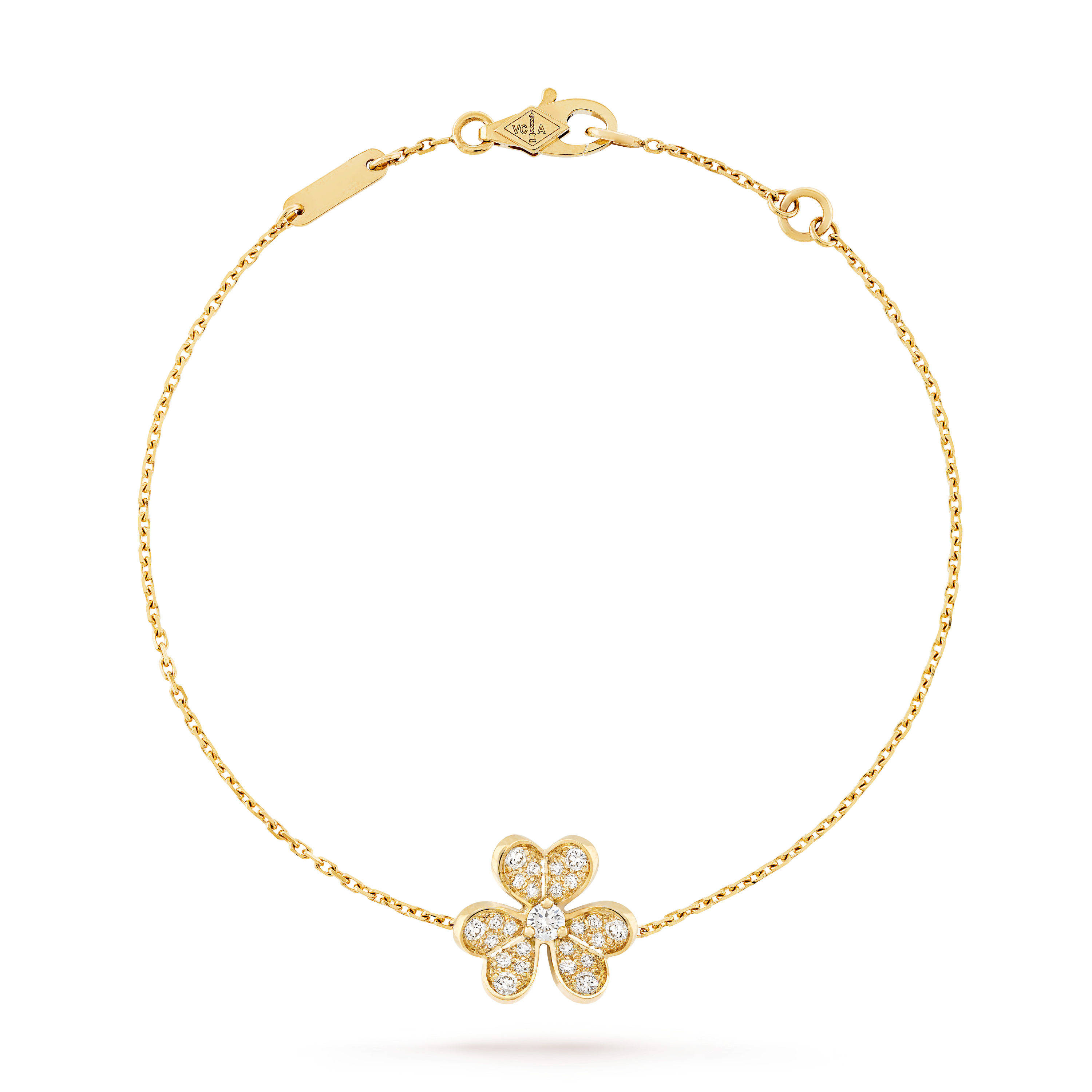 VAC Vinatge Frivole bracelet, Yellow gold, diamonds, Mini model - Gorchic - $48.99