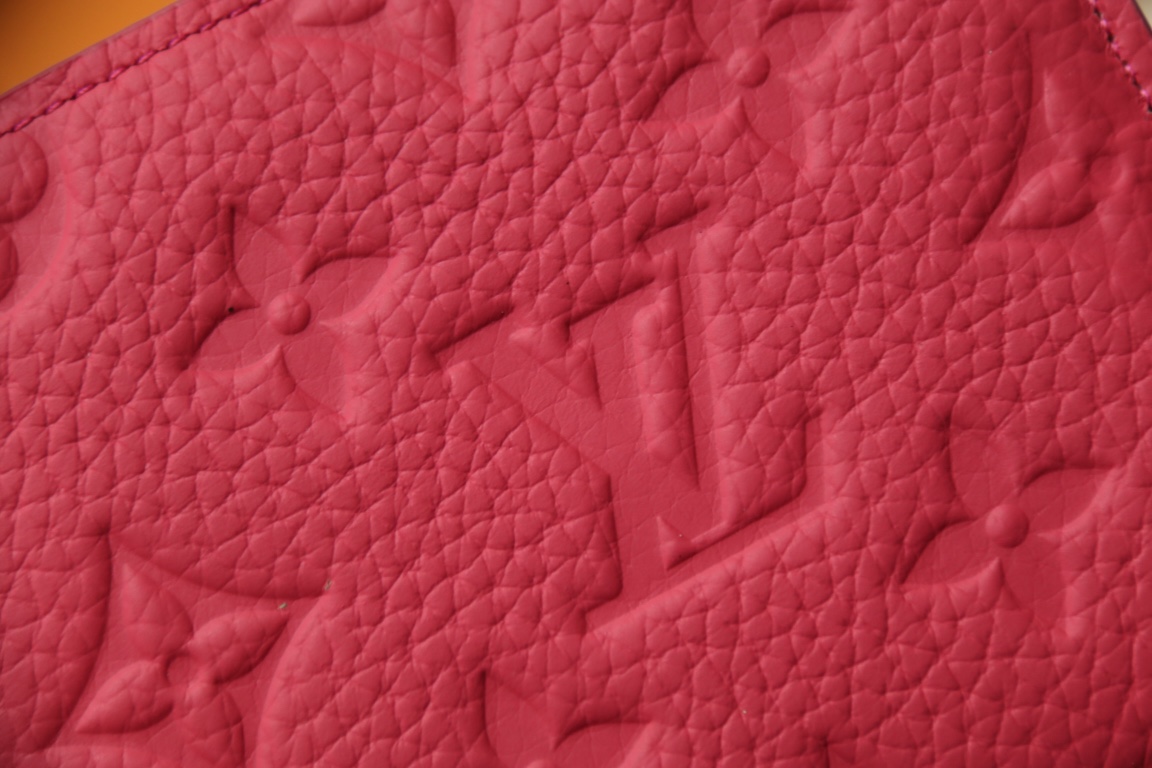 [TOP]Designer Rose Red Taurillon Leather Slender Wallet - Gorchic - $131.99