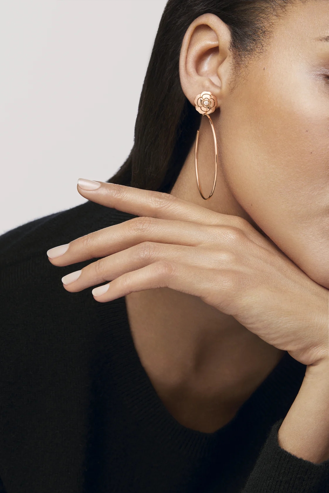 CC Inspired Extrait de Camélia hoop earrings - Gorchic - $44.99