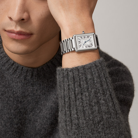 Cartyer Tank Must Cartyer watch, White Gold, Extra-large Model - Gorchic - $116.99