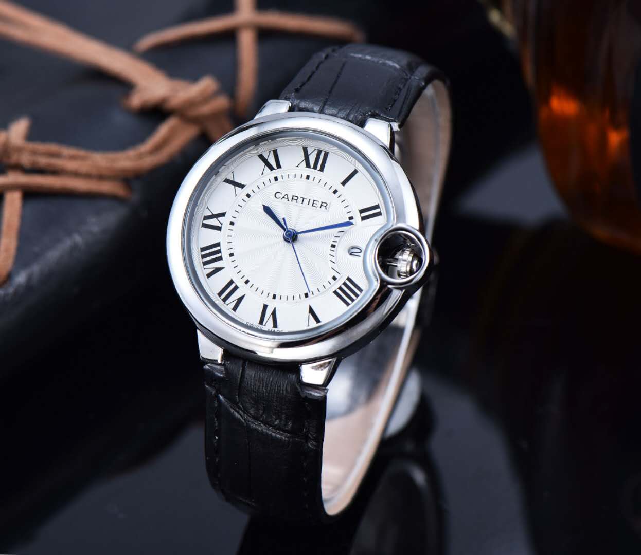 Cartyer Ballon Bleu de Cartyer Black Strap Watch - Gorchic - $116.99