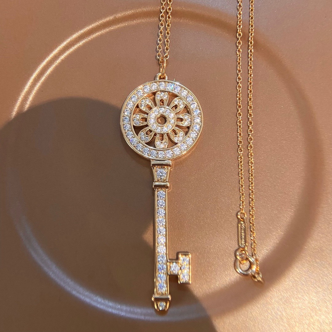 T.F. Keys Petals Key Pendant Necklace - Gorchic - $44.99