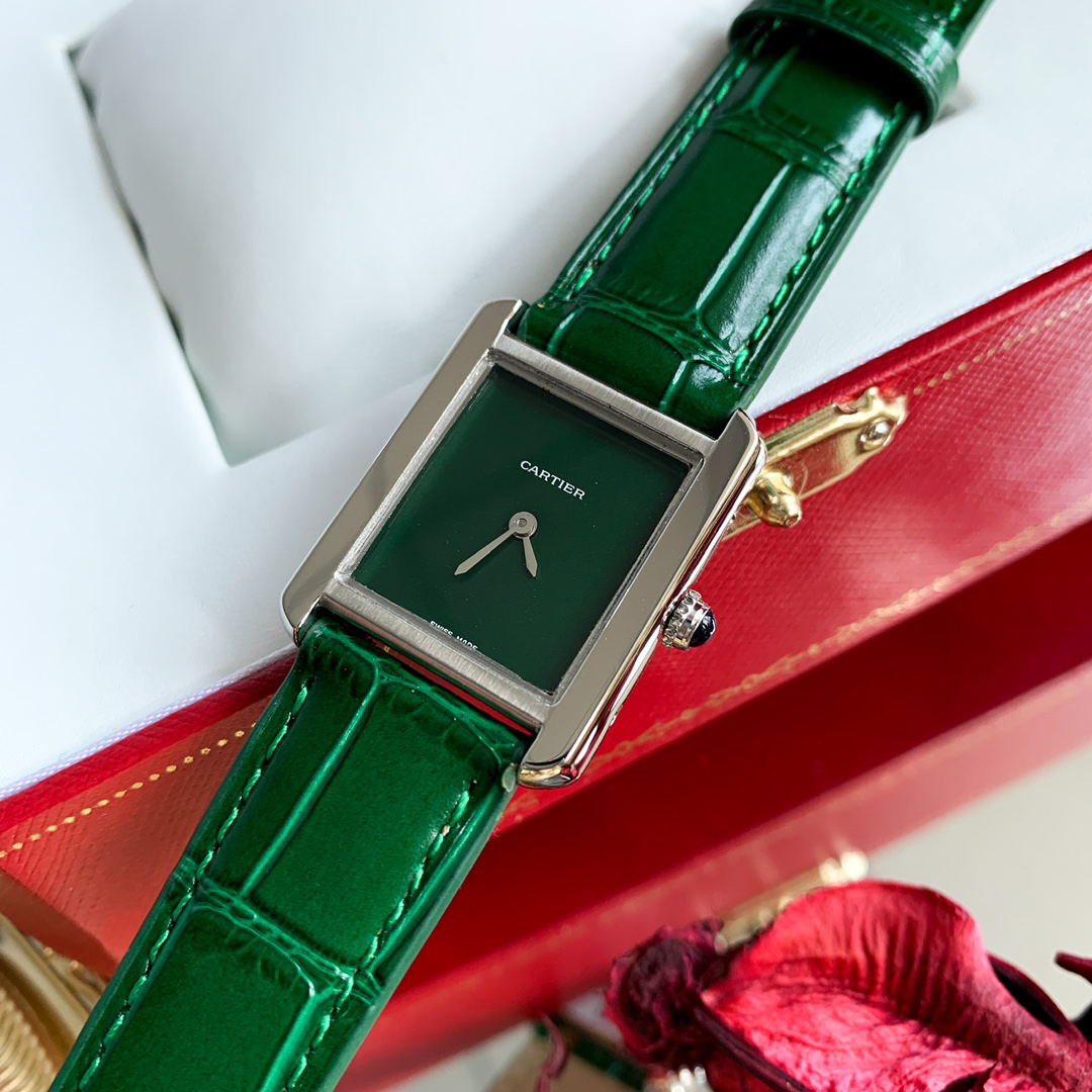 Cartyer Tank Must De Cartyer watch, White Gold, Large Model - Gorchic - $109.99