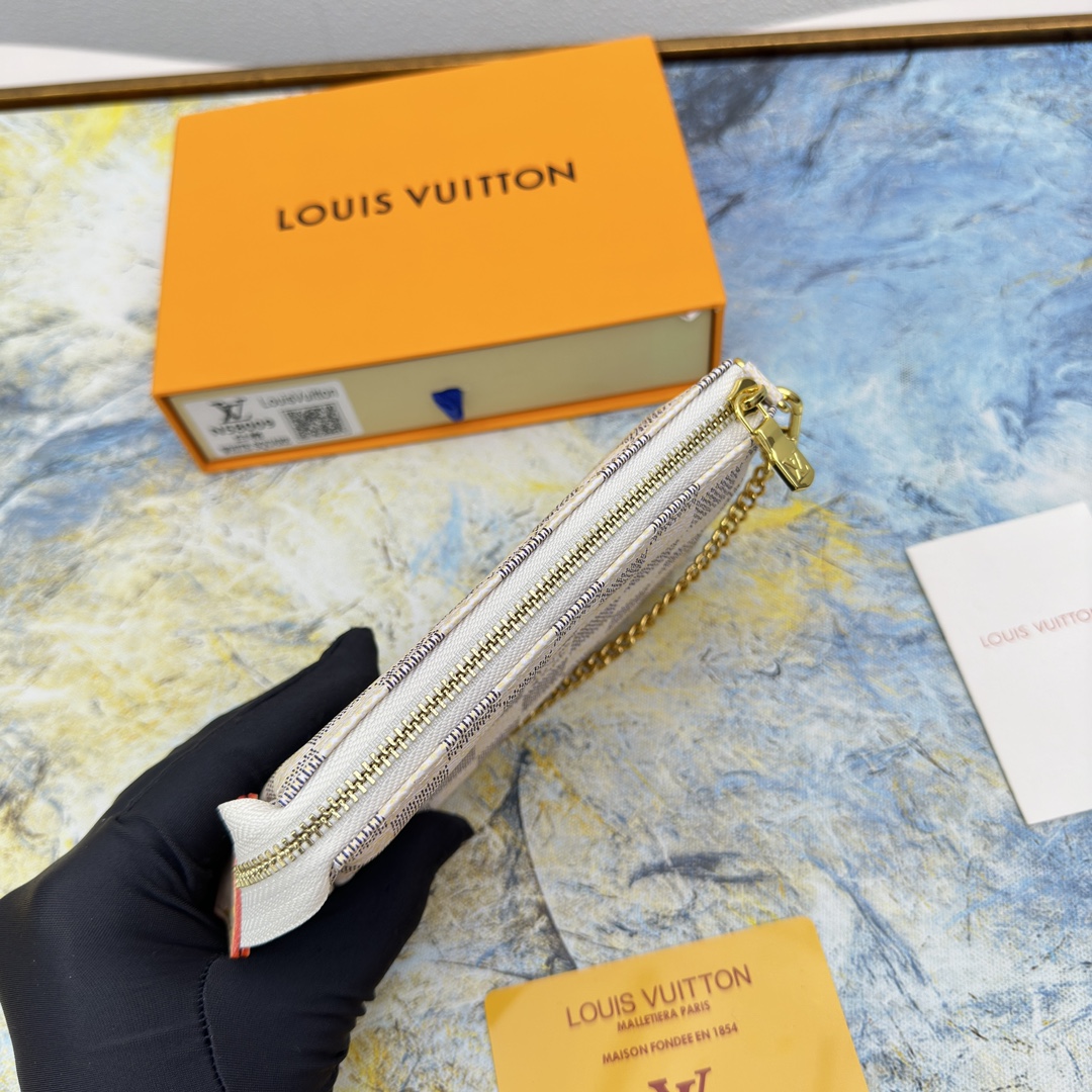 [TOP]Designer Damier Azur Mini Pochette Accessoires Handbag - White - Gorchic - $142.99