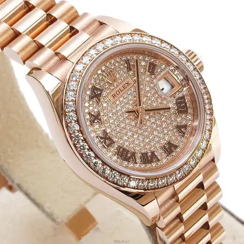 Rolex Datejust Rolex watch, Oystersteel, Rose Gold, Diamonds, Classic Size - Gorchic - $246.99