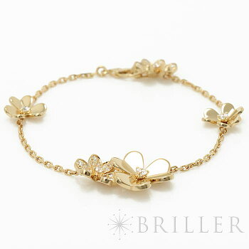 VAC Vinatge Frivole bracelet, 5 flowers, Yellow gold, diamonds - Gorchic - $48.99