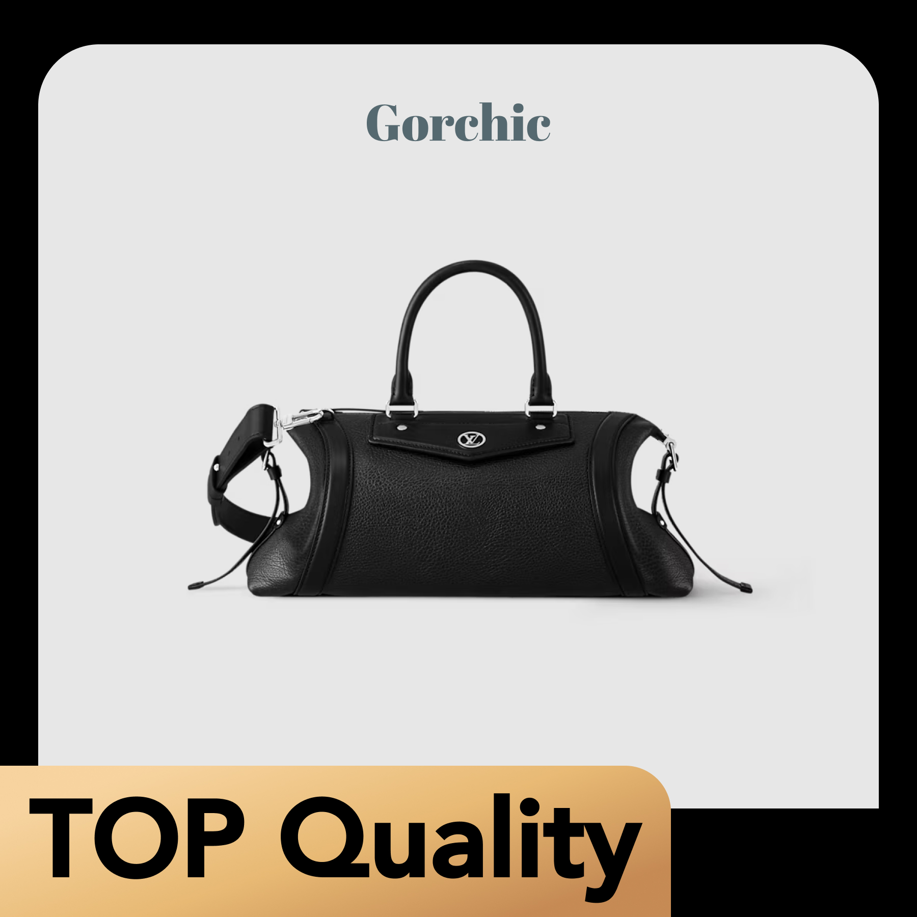 [TOP]Designer Bag Biker Handbag - Black - Gorchic - $382.99