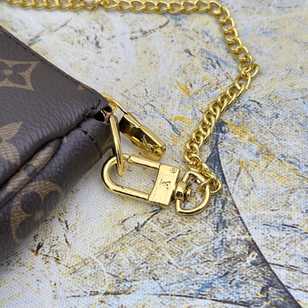 [TOP]Designer Damier Ebene Mini Pochette Accessoires Handbag - Brown - Gorchic - $142.99