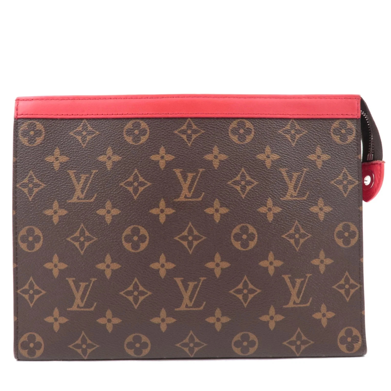 [TOP]Designer Monogram Pochette Voyage MM Clutch Bag - Sari Red - Gorchic - $142.99