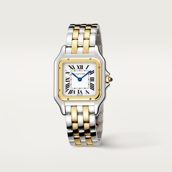 Cartyer Panthère de Cartyer watch, Yellow Gold, Steel, Medium Model - Gorchic - $120.99