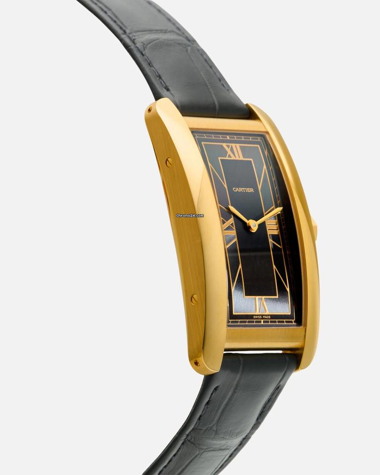 Cartyer Tank Américaine Cartyer watch, Yellow Gold, Large Model - Gorchic - $109.99