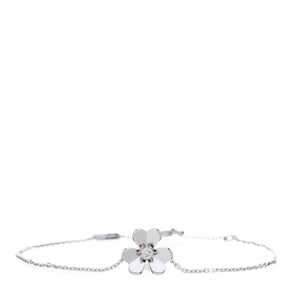 VAC Vinatge Frivole bracelet, White gold, diamonds, Mini model - Gorchic - $48.99