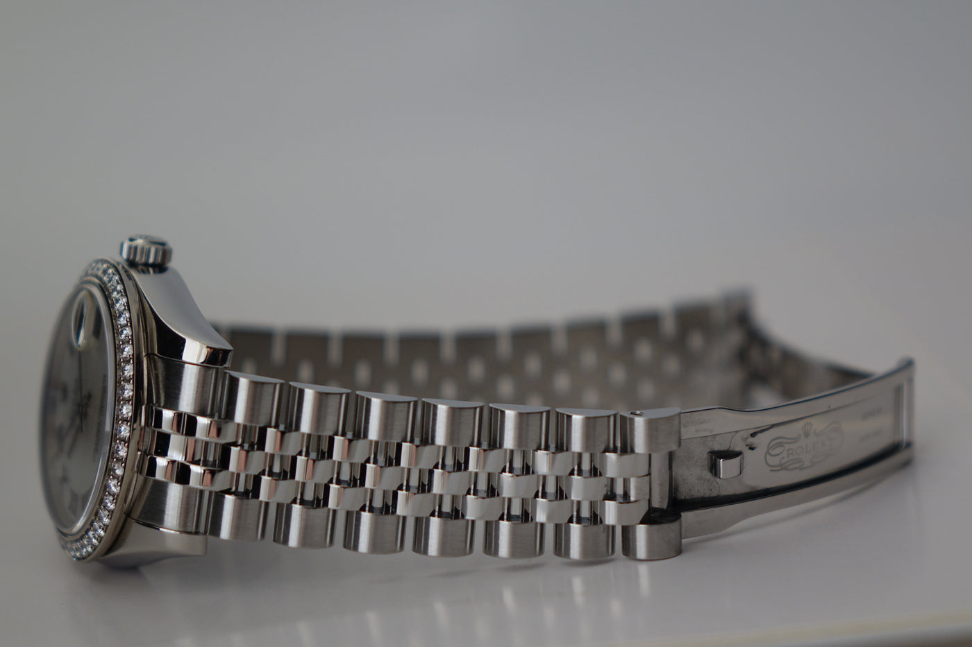 Rolex Datejust Rolex watch, Oystersteel, White Gold, Diamonds, Classic Size - Gorchic - $109.99