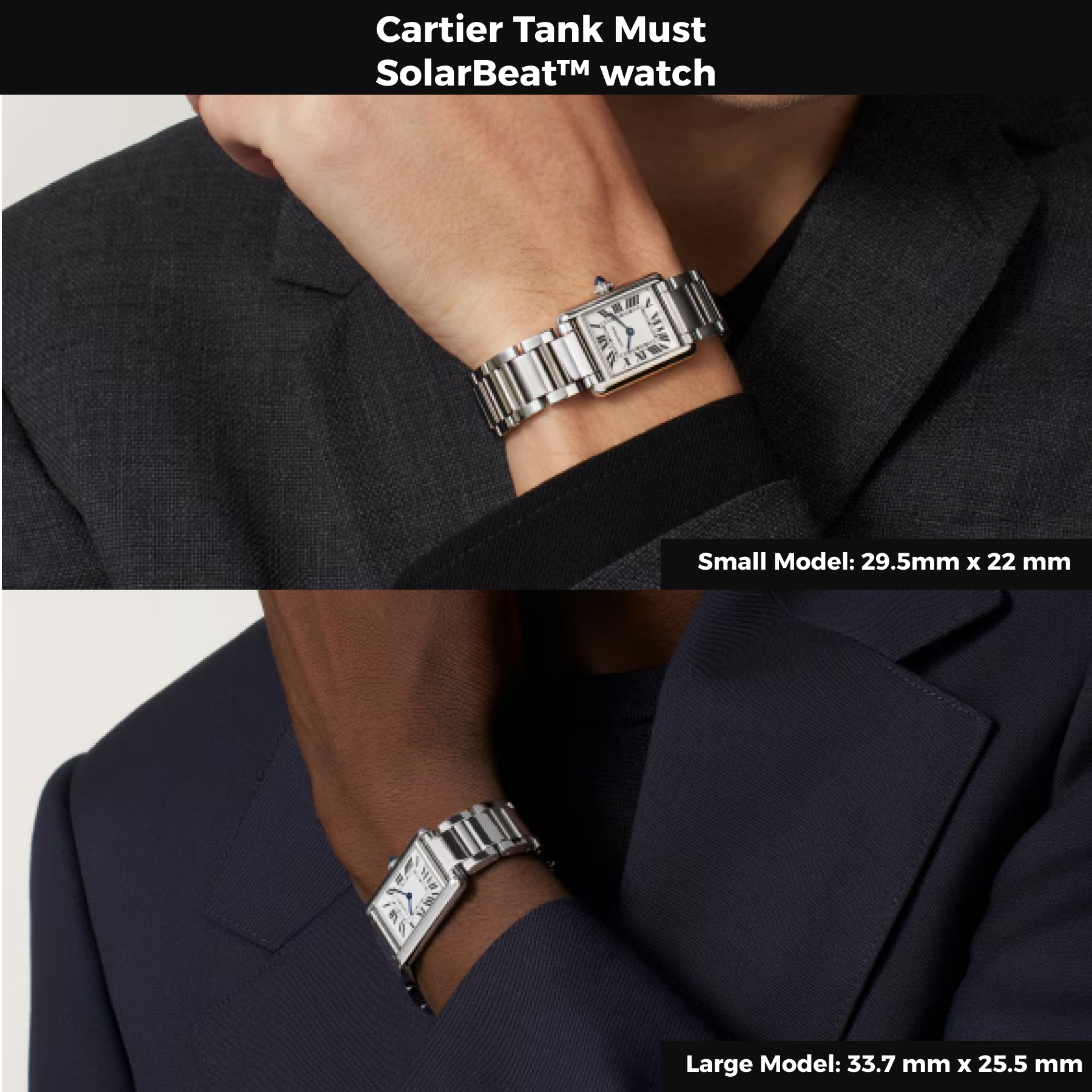 Cartyer Tank Must SolarBeat™ watch, White Gold, Small Model - Gorchic - $102.99