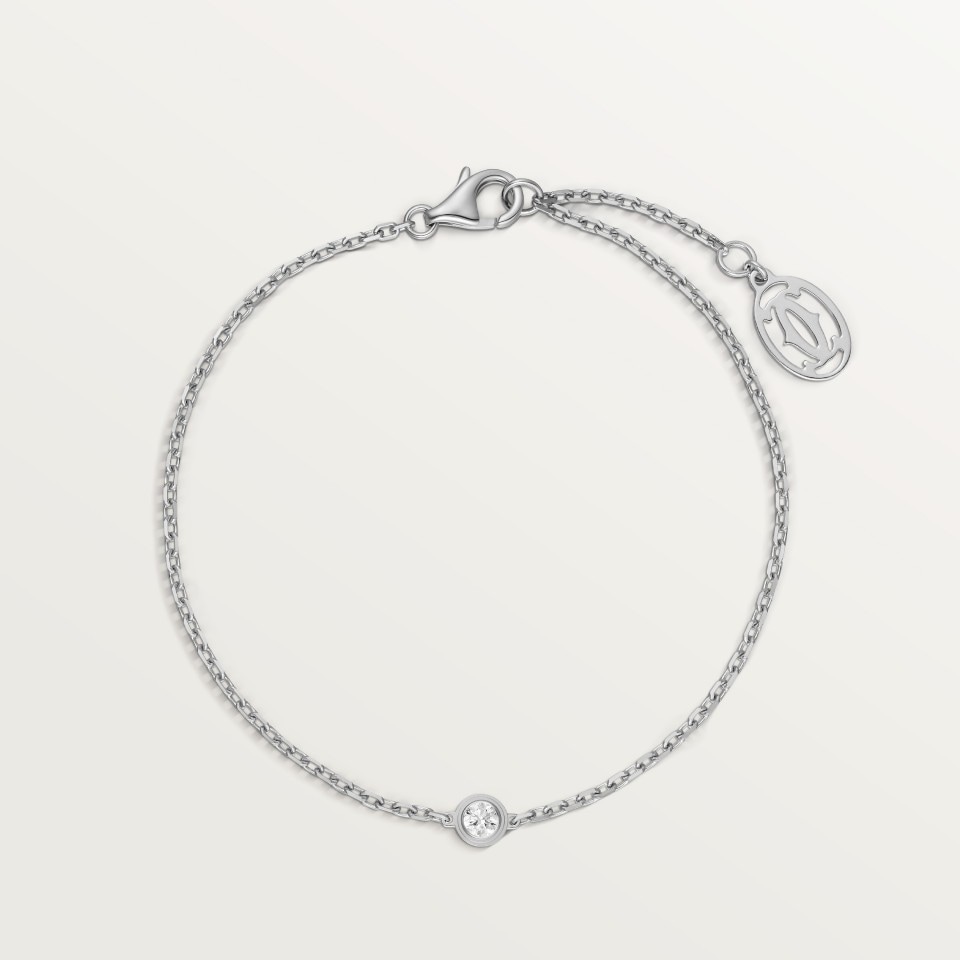 Cartyer d'Amour Bracelet Cartyer Bracelet, White gold, diamonds, Classic size - Gorchic - $48.99