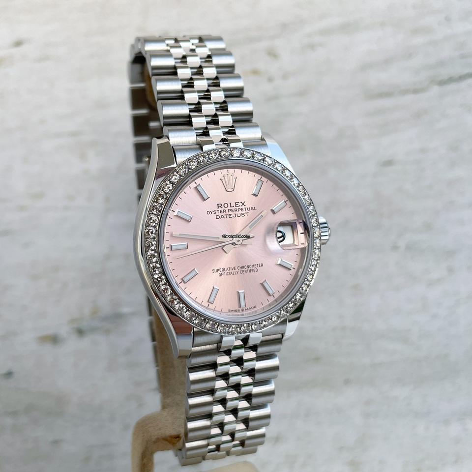 Rolex Datejust Rolex watch, Oystersteel, White Gold, Diamonds, Classic Size - Gorchic - $109.99