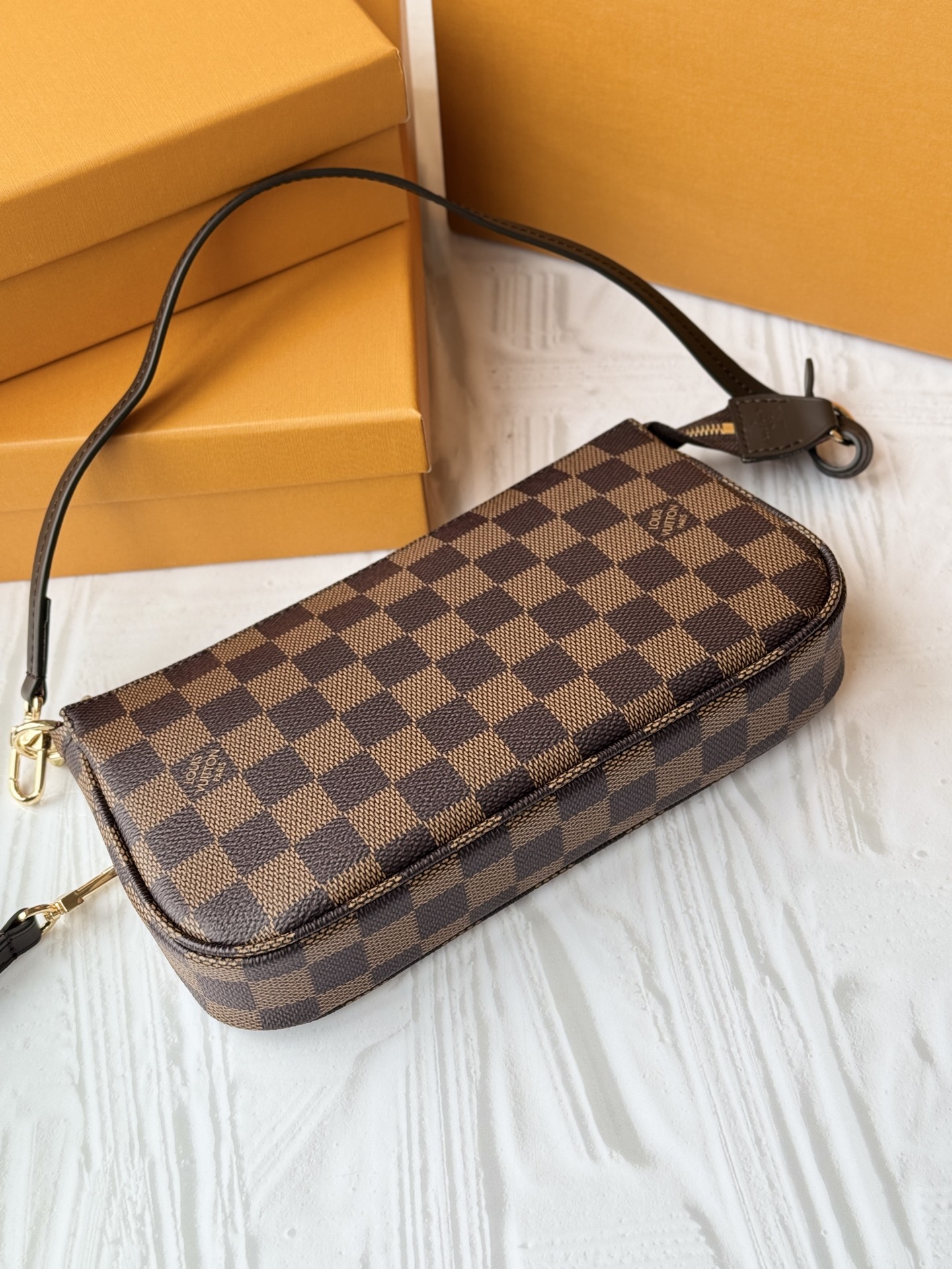 [TOP]Designer Damier Azur Pochette Accessoires Shoulder Bag - Black - Gorchic - $147.99