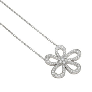 VAC Flowerlace pendant, White gold, diamonds - Gorchic - $44.99