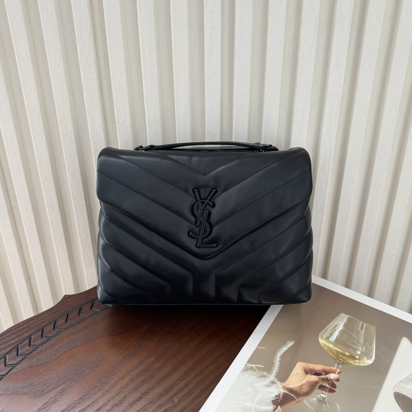 [TOP]Lady Designer Loulou Quilted Leather Shoulder Bag Black - Bag - Gorchic - $366.99