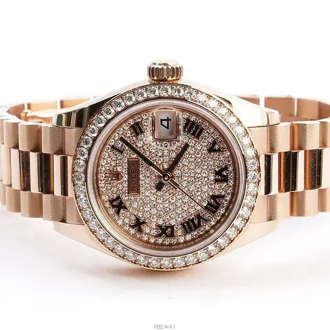 Rolex Datejust Rolex watch, Oystersteel, Rose Gold, Diamonds, Classic Size - Gorchic - $246.99